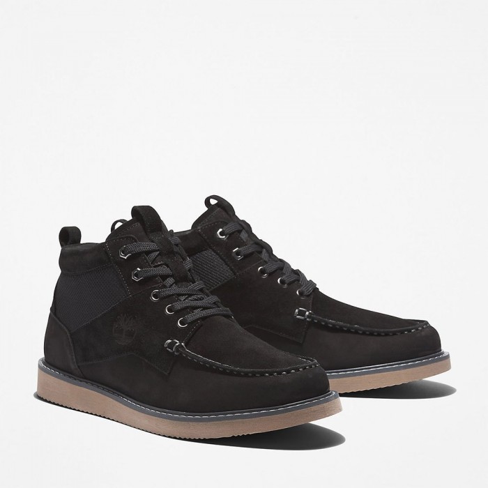 [해외]팀버랜드 Newmarket II Leather/Fabric Chukka Boots Jet Black