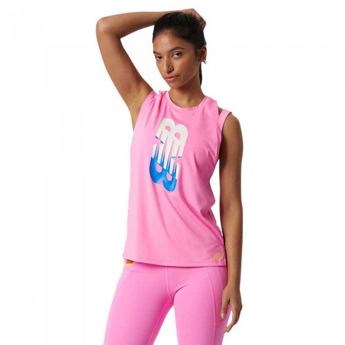 [해외]뉴발란스 Relentless Fashion Sleeveless T-Shirt Vibrant Pink