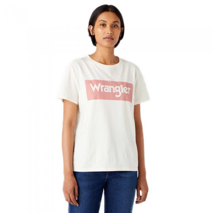 [해외]WRANGLER Box Logo Short Sleeve T-Shirt Vanilla Ice