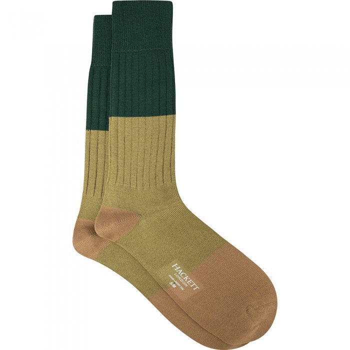 [해외]HACKETT Bam Block Socks Green / Olive