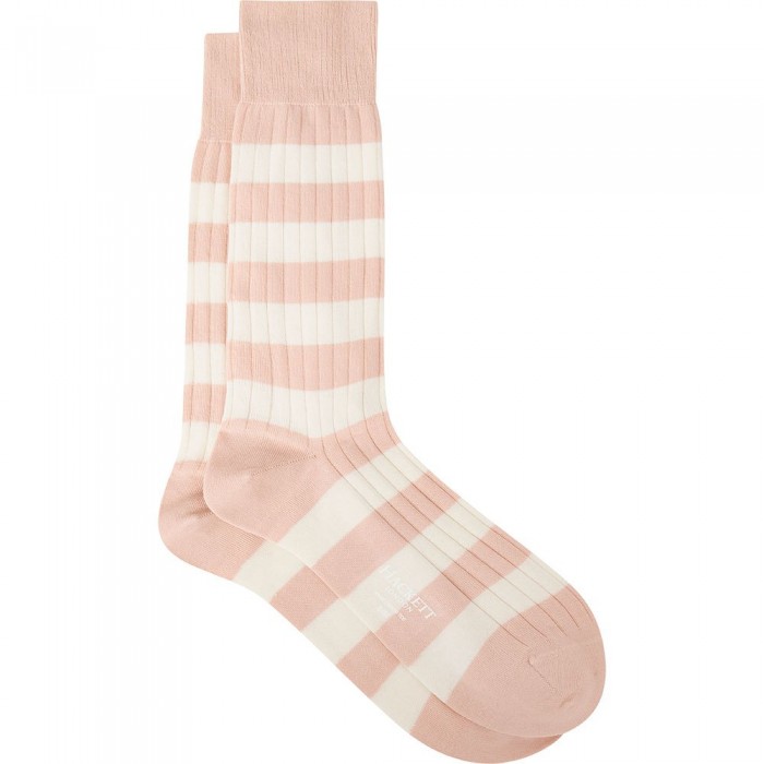 [해외]HACKETT Rugby Stripe Socks Pink / Ecru