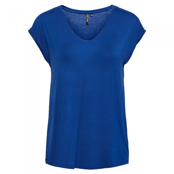 [해외]PIECES Billo Solid 반팔 V넥 티셔츠 138687445 Mazarine Blue