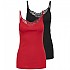 [해외]ONLY Kira Lace 민소매 티셔츠 2 단위 138687367 High Risk Red / Pack Black