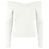 [해외]PIECES Maliva Off Shoulder 긴팔 V넥 티셔츠 138687473 Bright White