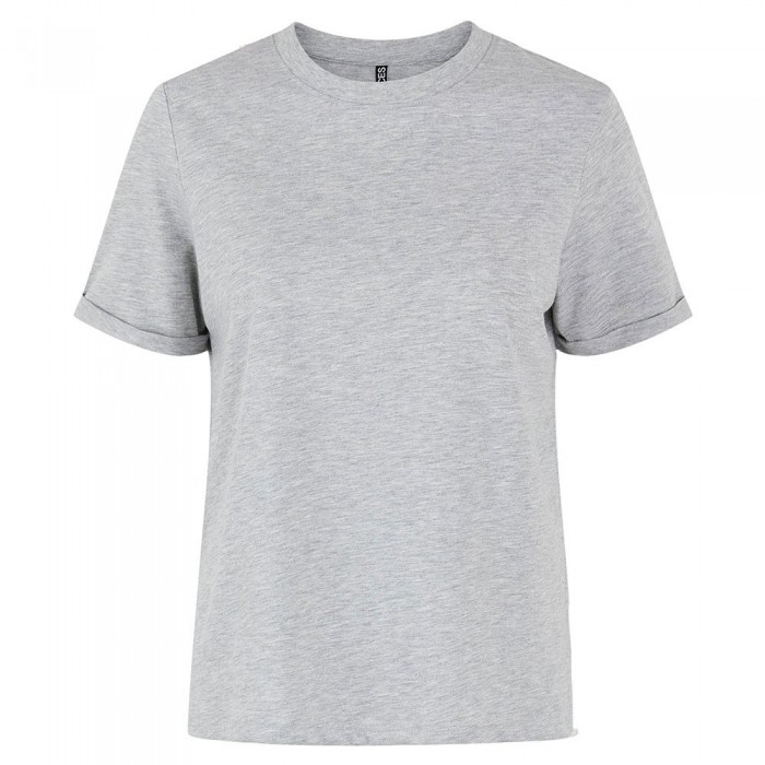 [해외]PIECES Ria Fold Up Solid 반팔 티셔츠 138687496 Light Grey Melange