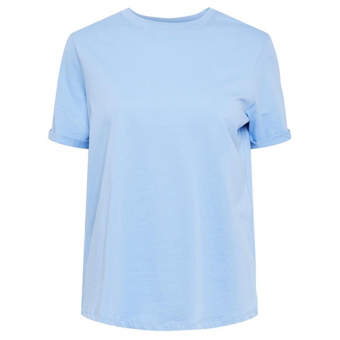 [해외]PIECES Ria Fold Up Solid 반팔 티셔츠 138687501 Vista Blue