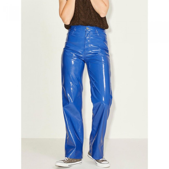 [해외]잭앤존스 Kenya Straight Faux Leat High Waist Pants Blue Iolite / Detail Shiny
