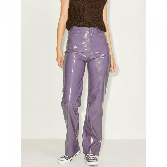 [해외]잭앤존스 Kenya Straight Faux Leat High Waist Pants Violet Tulip / Detail Shiny