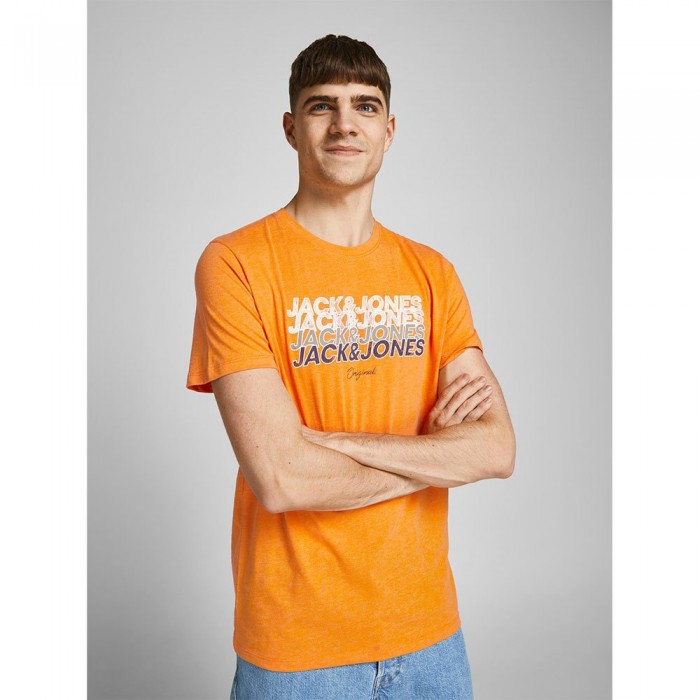 [해외]잭앤존스 Brady Short Sleeve Crew Neck T-Shirt Sun Orange / Standard Fit / Melange