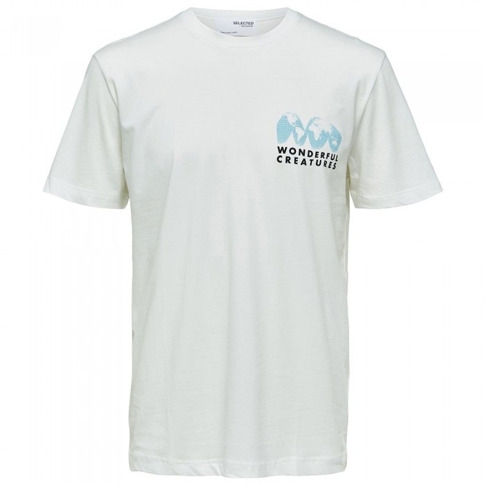 [해외]SELECTED Relaxed Joey 반팔 티셔츠 138594014 White Alyssum / Print Dolphin