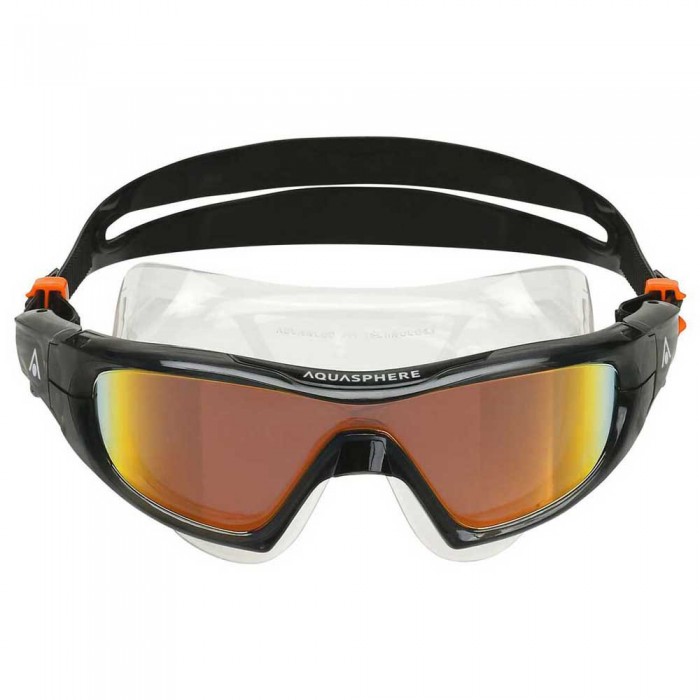 [해외]아쿠아스피어 Vista Pro Swimming Mask 6138704373 Dark Grey / Black / Orange Titanium Mirrored
