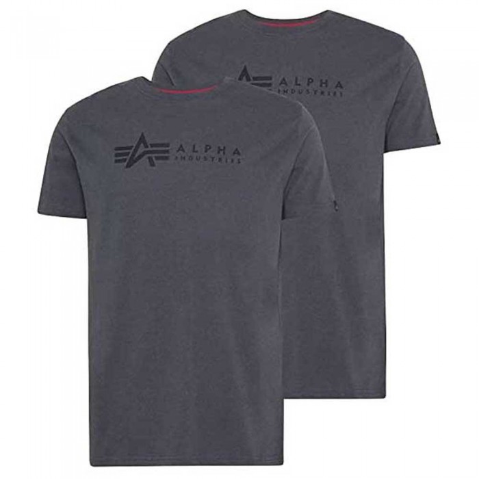 [해외]알파 인더스트리 Label 2 Pack 반팔 티셔츠 138020506 Greyblack / Black