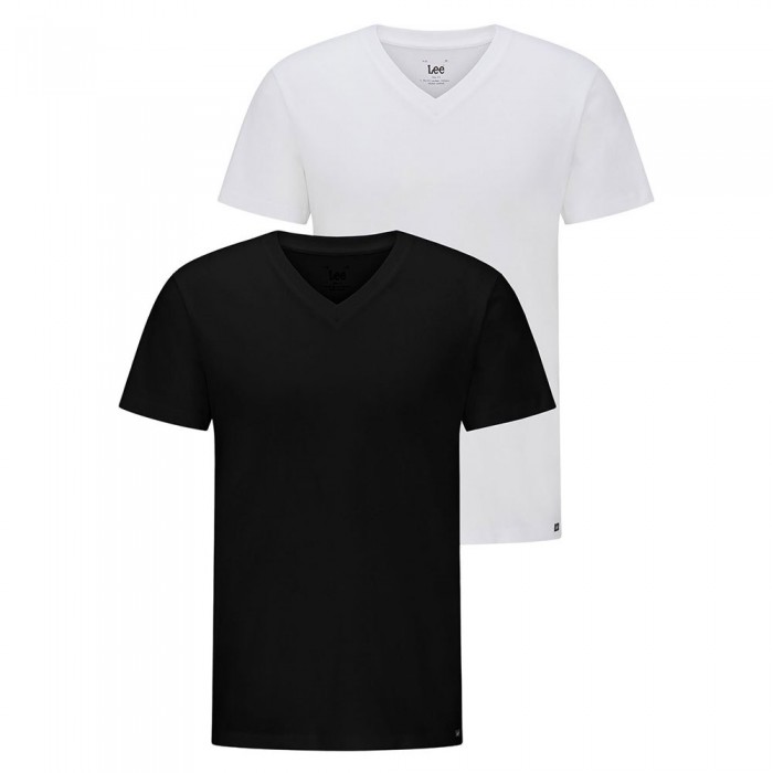 [해외]LEE Twin 반팔 V넥 티셔츠 2 단위 138592944 Black / White