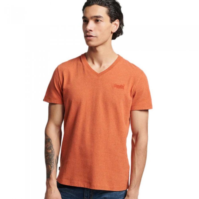 [해외]슈퍼드라이 티셔츠 Vintage 로고 Emb Vee 138748224 Rust Orange Marl