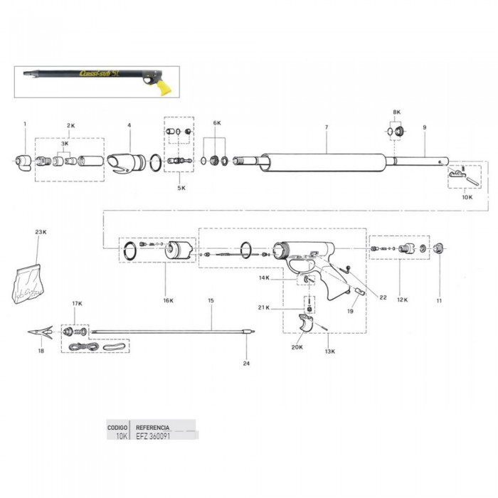 [해외]크레시 SL-SL/Star Speargun Complete Hook Tooth 10138737487