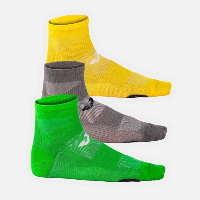 [해외]조마 런닝 양말 3 켤레 6138270618 Fluo Green / Grey / Fluo Yellow