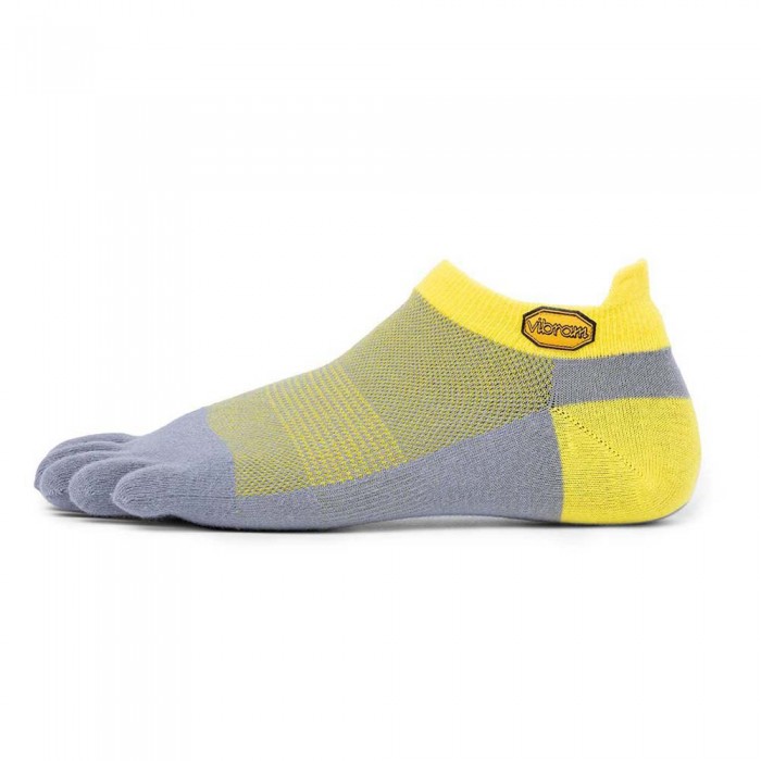 [해외]비브람 FIVEFINGERS Athletic No-Show Socks 6138794920 Yellow / Grey