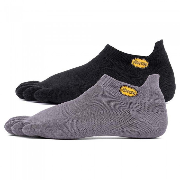 [해외]비브람 FIVEFINGERS Pack 2 No-Show Socks 6138794929 Grey / Black