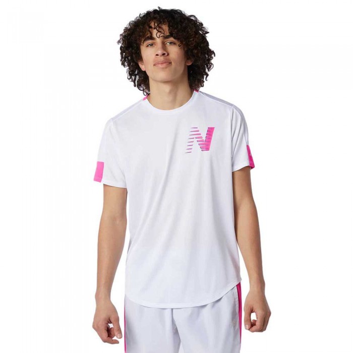 [해외]뉴발란스 Printed Fast Flight 반팔 티셔츠 6138121614 Pink Glow