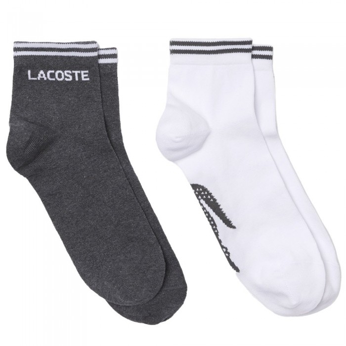 [해외]라코스테 Sport Pack RA4187 숏 Socks 3 Pairs 12138648258 Bitume Chine / White