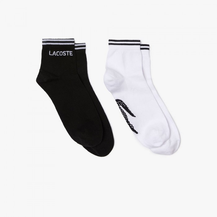 [해외]라코스테 Sport Pack RA4187 숏 Socks 2 Pairs 12138648259 Black / White