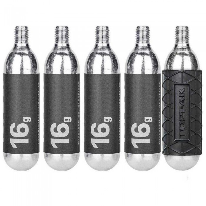 [해외]토픽 16g Threaded CO2 카트리지 5 단위 1138093596 Black / Silver