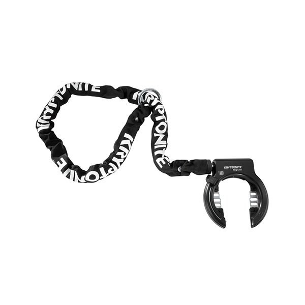 [해외]KRYPTONITE 맹꽁이 자물쇠 Ring Lock Retractable Whith Chain Plug In 1137797775 Black