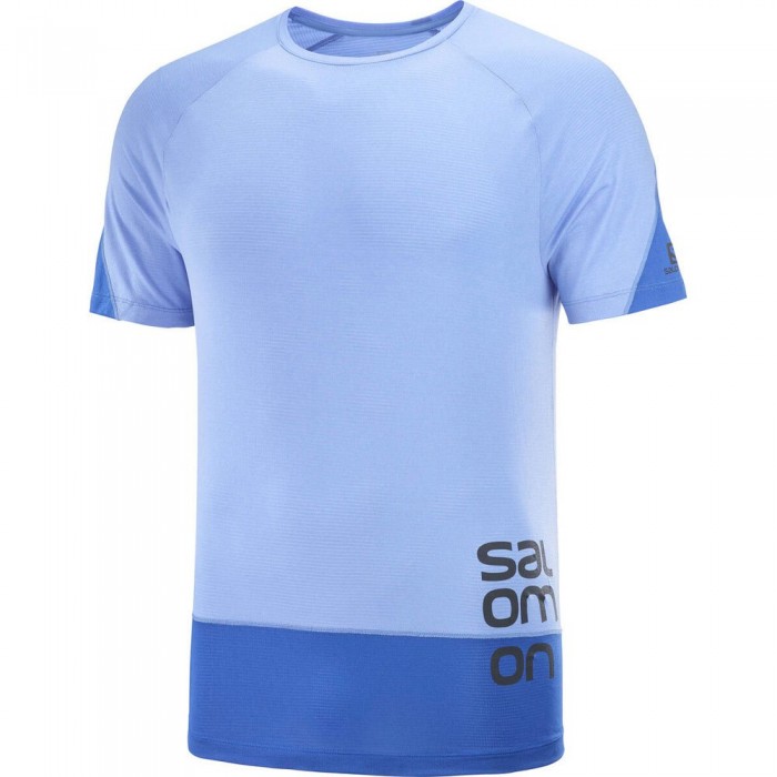 [해외]살로몬 반팔 티셔츠 Cross Run Graphic 6138519604 Provence / Nautical Blue