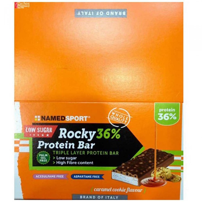 [해외]NAMED SPORT 단백질 Rocky 36% 50g 12 단위 더블 캐러멜 쿠키 에너지 바 상자 4138048508