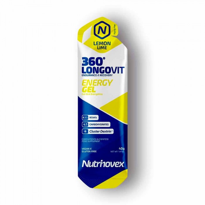 [해외]NUTRINOVEX Longovit 360 Energy Gel 40g Lemon And Lime Energy Gel 1 Unit 12138439492