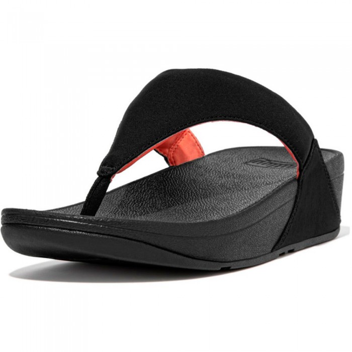 [해외]핏플랍 Lulu Water-Resistant Sandals Black / Sunshine Coral