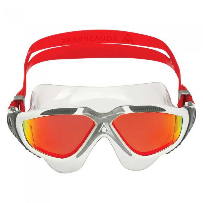 [해외]아쿠아스피어 Vista Swimming Mask 6138704386 White / Silver / Red Titanium Mirrored