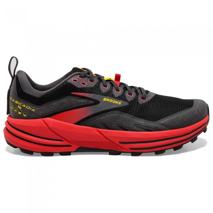 [해외]브룩스 Cascadia 16 트레일 런닝 신발 6138641473 Black / Fiery Red / Blazing Yellow