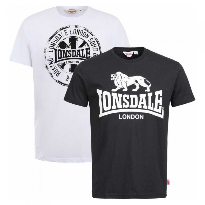 [해외]LONSDALE Dildawn 반팔 티셔츠 2 단위 138795055 Black / White