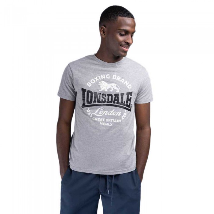 [해외]LONSDALE Waddon 반팔 티셔츠 138795284 Marl Grey / Black / White