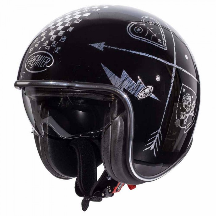 [해외]프리미어  헬멧 Vintage Evo NX Silver Chromed 오픈 페이스 헬멧 9138713070 Silver / Carbon