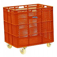 [해외]SOFTEE PU Basket With Wheels 3138891226 Orange
