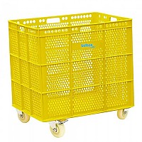 [해외]SOFTEE PU Basket With Wheels 3138891230 Yellow