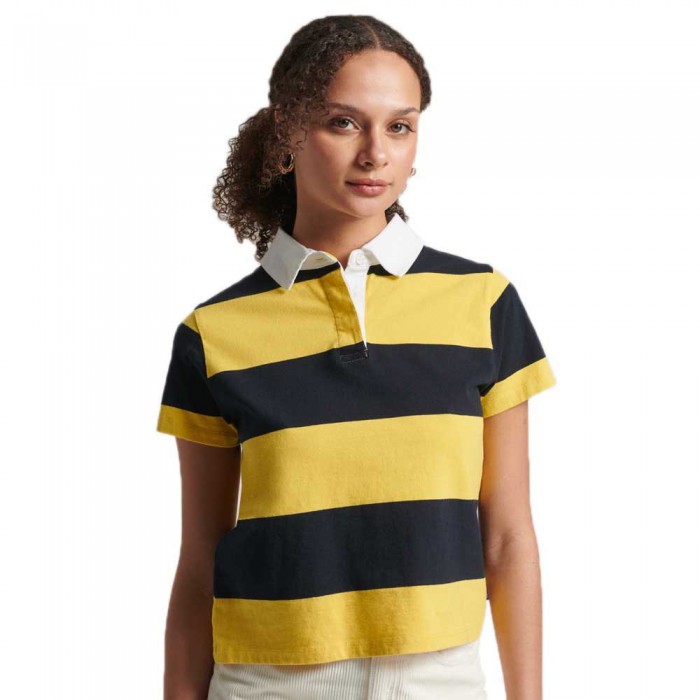 [해외]슈퍼드라이 폴로 Vintage Stripe Rugby 138856606 Yellow / Navy
