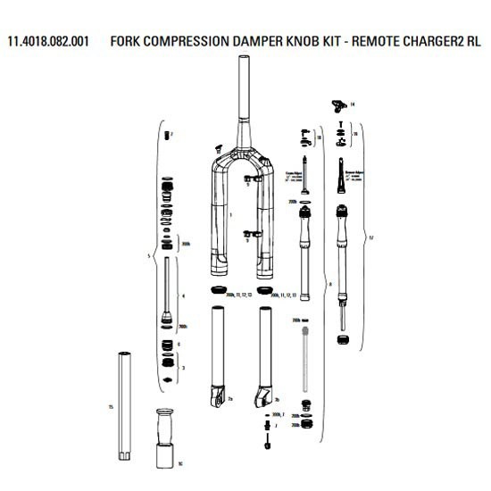 [해외]락샥 압축기 Compression Damper Knob Kit Remote Charger2 RL RS/1 A1 Plus 1137670388 Black