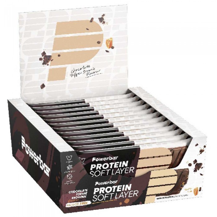 [해외]파워바 단백질 바 상자 프로tein 소프트 레이어 Chocolate Tofee Brownie 40g 12 단위 14138818172 Brown