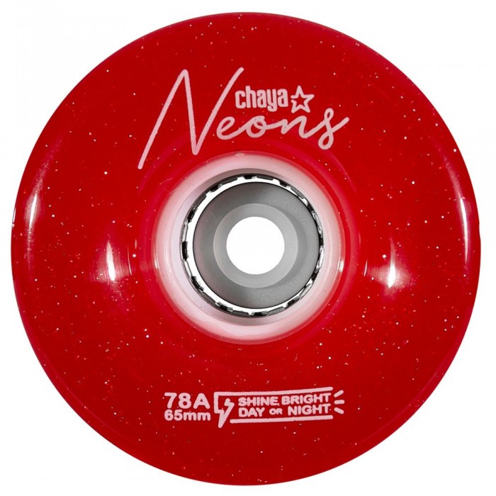 [해외]CHAYA 스케이트 바퀴 Neons LED 4 단위 14138913060 White / Red
