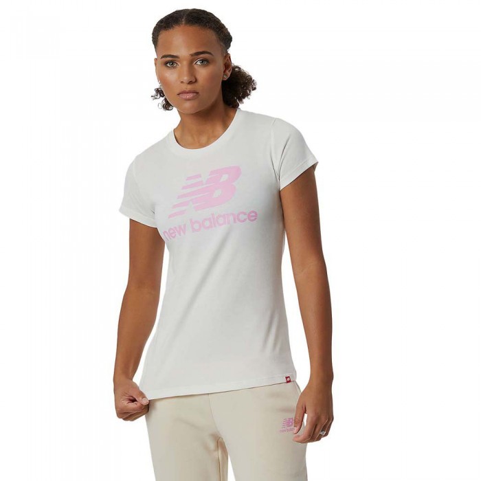[해외]뉴발란스 Essentials Stacked Logo Short Sleeve T-Shirt 6138575938 Sea Salt