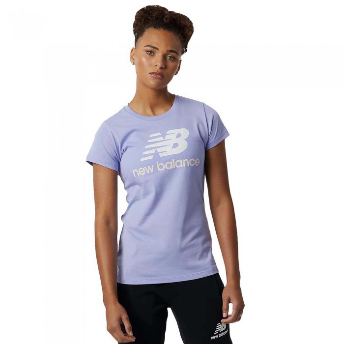 [해외]뉴발란스 Essentials Stacked Logo Short Sleeve T-Shirt 6138575941 Vibrant Violet