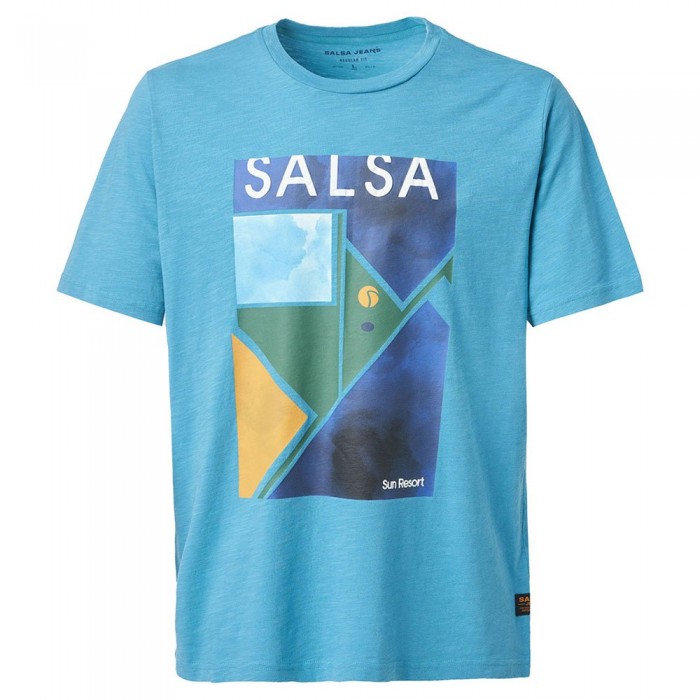 [해외]SALSA JEANS Regular Front Geometric Graphic 반팔 티셔츠 138778836 Blue