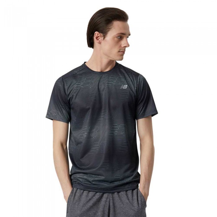 [해외]뉴발란스 Printed Accelerate Short Sleeve T-Shirt 7138575995 White / Black