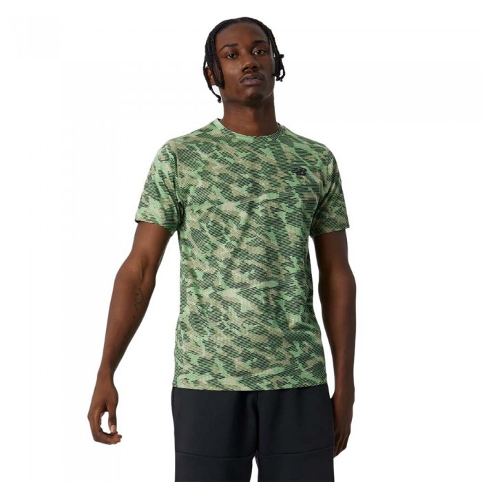 [해외]뉴발란스 Tenacity Printed Short Sleeve T-Shirt 7138576062 Olive Leaf