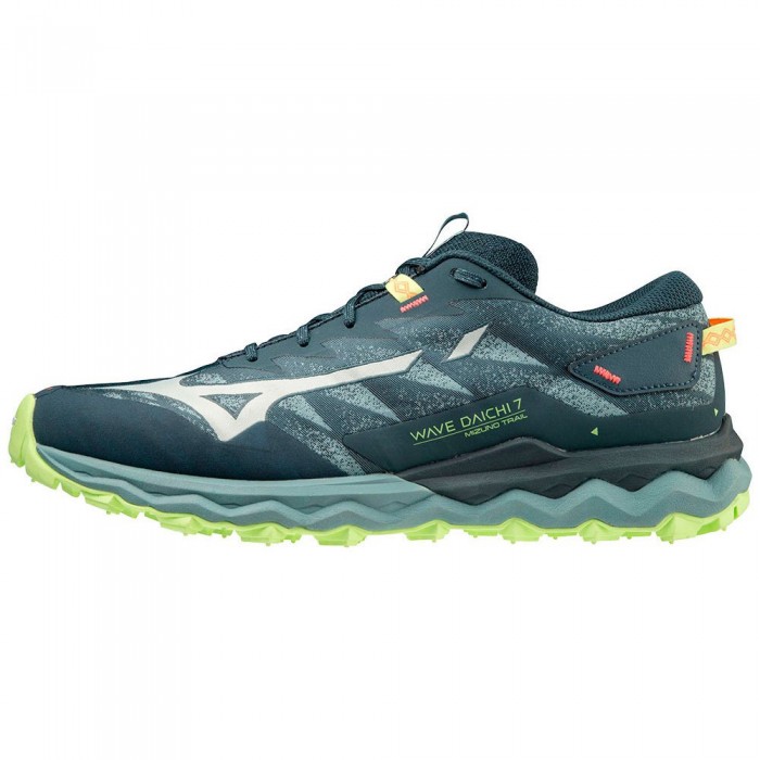 [해외]미즈노 Wave Daichi 7 Trail Running Shoes 4138643197 Orion Blue / Misty Blue / Neo Lime
