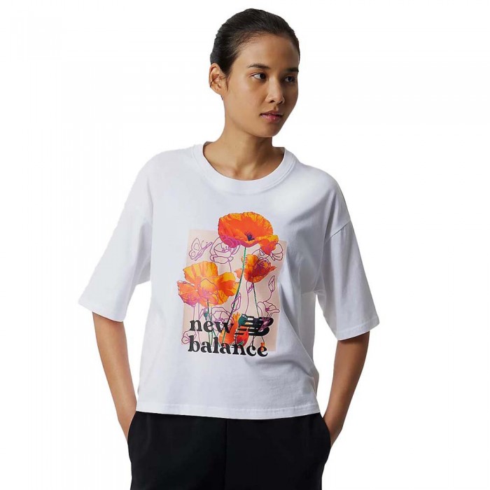 [해외]뉴발란스 Essentials Super Bloom Short Sleeve T-Shirt White