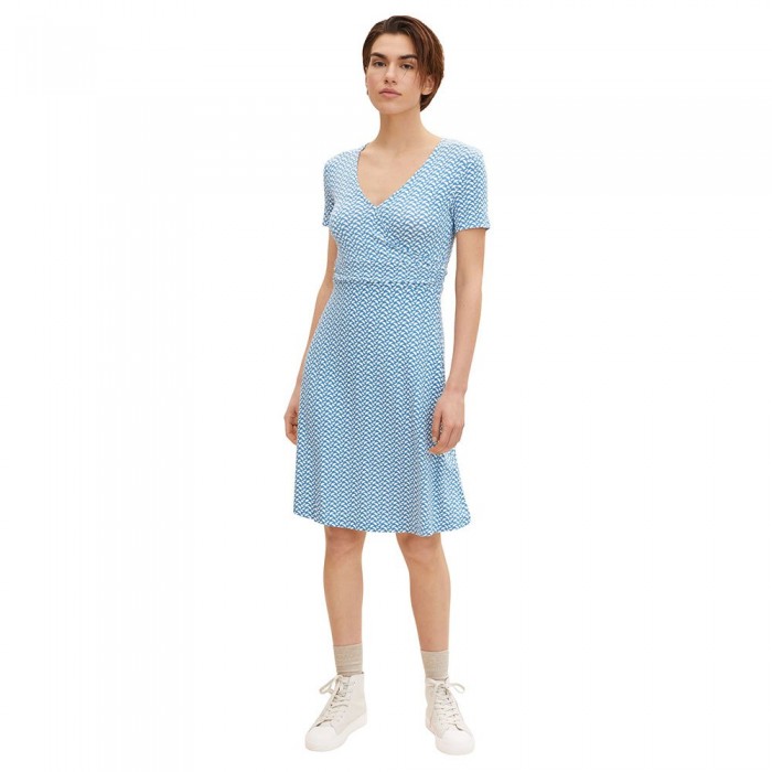 [해외]TOM TAILOR 드레스 Printed 져지 138638498 Blue Minimal Design
